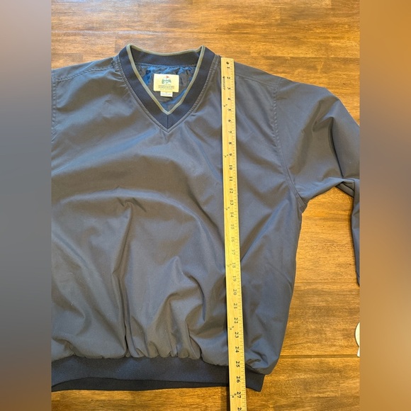 Outdoor World Jacket Mens SZ M Black Windbreaker Golf Lightweight V Neck Casual - Picture 9 of 9